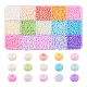 5250Pcs 15 Colors 8/0 Opaque Frosted Glass Seed Beads(SEED-YW0001-74-A)-1