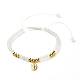 Pulsera de cuentas trenzadas de jade blanco natural redondo para niña mujer(BJEW-JB06864-03)-1