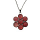 Halskette mit Blumenanhänger aus synthetischem Wassermelonenstein und Glas(FO7861-12)-1