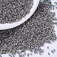 MIYUKI Delica Beads Small, Cylinder, Japanese Seed Beads, 15/0, (DB0321) Matte Nickel Plated, 1.1x1.3mm, Hole: 0.7mm, about 3500pcs/10g(X-SEED-J020-DBS0321)