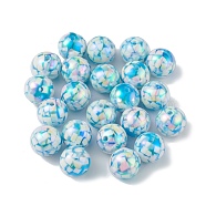 Opaque Acrylic Beads, AB Color, Round, Blue, 16x15.5mm, Hole: 2.5mm(MACR-K330-32)