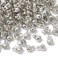 Iron Bead Tips, Calotte Ends, Clamshell Knot Cover, Platinum, 8x4mm, Hole: 2mm, Inner Diameter: 4.5mm(IFIN-FS0001-28C-P)