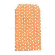 Kraft Paper Bags, No Handles, Storage Bags, White Polka Dot Pattern, Wedding Party Birthday Gift Bag, Orange, 15x8.3x0.02cm(CARB-I001-04D)