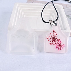 Trapezoid Pendant Food Grade Silicone Molds, Resin Casting Molds, for UV Resin & Epoxy Resin Jewelry Making, White, 56x45x6mm, Hole: 2.6mm(DIY-D074-14)