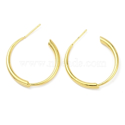 Rack Plating Brass Ring Stud Earrings for Women, Long-Lasting Plated, Lead Free & Cadmium Free, Real 18K Gold Plated, 29.5x29x3mm, Pin: 0.8mm(EJEW-K245-12G)