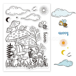 PVC Plastic Stamps, for DIY Scrapbooking, Photo Album Decorative, Cards Making, Stamp Sheets, Mushroom Pattern, 16x11x0.3cm(DIY-WH0167-56-497)