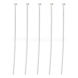 Iron Flat Head Pins, Nickel Free, Platinum Color, Size: about 5.0cm long, 0.7mm thick, head: 2mm, about 5000pcs/1000g(HP5.0cm-NF)