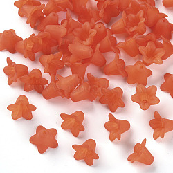 Transparent Acrylic Beads, Frosted, Flower, Light Coral, 17.5x12mm, Hole: 1.5mm, about 770pcs/500g(PLF018-03)