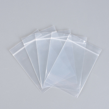 Polyethylene Zip Lock Bags, Resealable Packaging Bags, Top Seal, Self Seal Bag, Rectangle, Clear, 25x17cm, Unilateral Thickness: 2.9 Mil(0.075mm), 100pcs/group