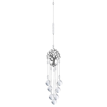 Glass Wind Chimes, Suncatcher Pendant Decorations, Tree of Life, 420mm