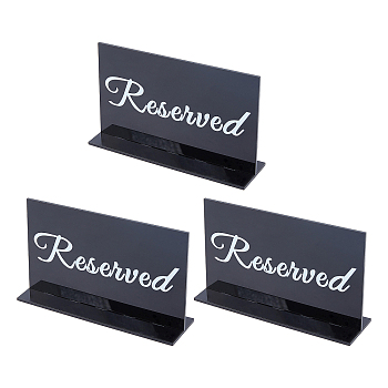 Acrylic Hotel Resturant Table Reservation Card, Black, 104x174x49.5mm