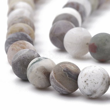 Natural Bamboo Leaf Agate Beads Strands(G-T106-026)-2