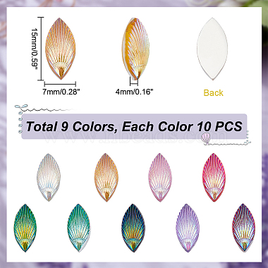 AHADERMAKER 90Pcs 9 Colors Opaque Resin Cabochons(CRES-GA0001-11)-2