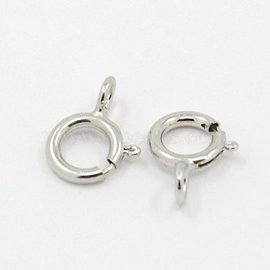 Platinum Sterling Silver Spring Ring Clasps