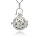 Silver Color Plated Brass Hollow Round Cage Pendants(KK-J216-09S)-1