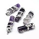 Column with Dragon Platinum Plated Brass Natural Amethyst Pendants(G-F228-23C-RS)-1