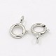 Rhodium Plated Sterling Silver Spring Ring Clasps(STER-A007-29)-1