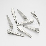 Iron Alligator Hair Clip Findings, Platinum, 44x4~7x11mm(IFIN-A171-09D)