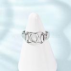 304 Stainless Steel Cuff Open Rings, Oval, Stainless Steel Color, 9mm, Inner Diameter: 18mm(RJEW-P191-05P)