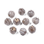 Handmade Lampwork Beads, Flower, Rosy Brown, 10~11x11.5~12.5mm, Hole: 1.2mm(LAMP-T016-11B)