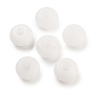 Natural White Jade European Beads, Large Hole Rondelle Beads, 14~14.5x7.7~8.3mm, Hole: 4mm(G-C134-04C)