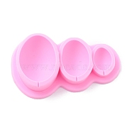 Easter Theme Food Grade Silicone Molds, Fondant Molds, Baking Molds, Chocolate, Candy, Biscuits, UV Resin & Epoxy Resin Jewelry Making, Egg, Pearl Pink, 67.5x113x19mm, Inner Diameter: 26x19mm, 41x29mm, 50x37mm(X-DIY-C019-01)