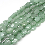Natural Gemstone Green Aventurine Beads Strands, Flat Oval, 18x13x5mm, Hole: 1.5mm, about 20pcs/strand, 15.74 inch(G-L164-A-04)