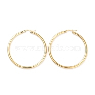 Ring 304 Stainless Steel Hoop Earrings for Women Men, Golden, 9 Gauge, 50x3mm, Pin: 0.6mm(EJEW-B049-01G-G)