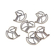 Monkey Shape Iron Paperclips, Cute Paper Clips, Funny Bookmark Marking Clips, Antique Bronze, 28x25x1mm, 10pcs/box(TOOL-K006-30AB)