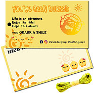 Paper Card, Greeting Card, Thank You Card, Rectangle with Space Duck & Word Nice Ride, with Jute Twine, Sun, 87.5x50mm, 100pcs/set(AJEW-CN0002-01A-02)