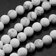 Natural Howlite Beads Strands, Frosted, Round, 6mm, Hole: 0.8mm, about 60pcs/strand, 14.1 inch(G-D696-6mm)