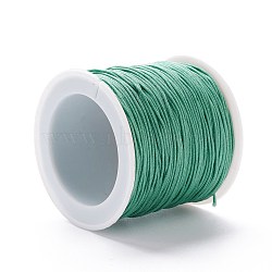 Braided Nylon Thread, DIY Material for Jewelry Making, Medium Turquoise, 0.8mm, 100yards/roll(X-NWIR-K013-A01)