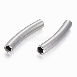 304 Stainless Steel Tube Beads, Curved, Stainless Steel Color, 25x4mm, Hole: 3mm(X-STAS-K154-B-78P)