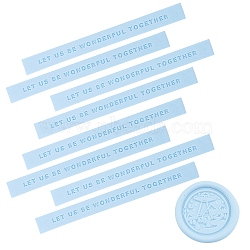 CRASPIRE Sealing Wax Sticks, without Wicks, for Wax Seal Stamp, with Word, Light Blue, 99x10x10mm(DIY-CP0003-49E)