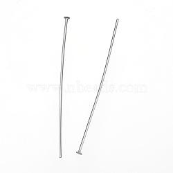 304 Stainless Steel Flat Head Pins, Stainless Steel Color, 40x0.7mm, Head: 1.8mm(STAS-D448-A-013P)