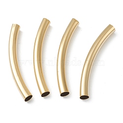 Brass Tube Beads, Long-Lasting Plated, Curved Beads, Tube, Real 24K Gold Plated, 52.5x6mm, Hole: 5mm(KK-Y003-90N-G)