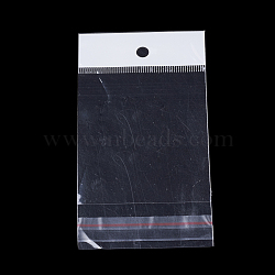 Pearl Film OPP Cellophane Bags, Self-Adhesive Sealing, with Hang Hole, Rectangle, Clear, 12x5.5cm, Unilateral Thickness: 0.045mm, Inner Measure: 7x5.5cm(OPC-Q002-03-5.5x12)