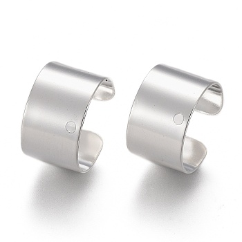 304 Stainless Steel Ear Cuff Findings, with Hole, Silver, 10x9x6mm, Hole: 0.9mm