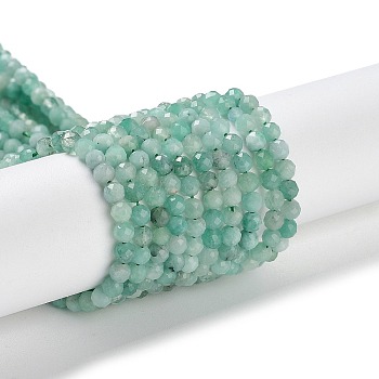 Natural Emerald Quartz Beads Strands, Round, Faceted, Garde 3A, 3mm, Hole: 0.6mm, about 120~123pcs/strand, 15.47''(39.3cm)
