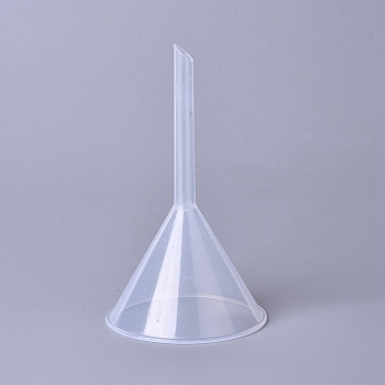Plastic Funnel Hopper, for Water Bottle Liquid Transfer, Clear, 61x105mm, Mouth: 7.5mm