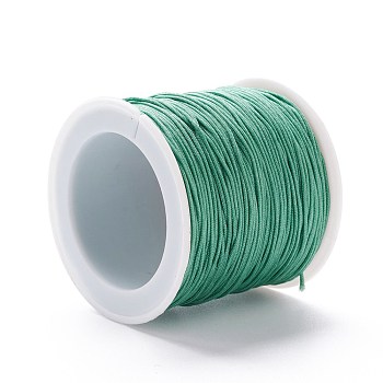 Braided Nylon Thread, DIY Material for Jewelry Making, Medium Turquoise, 0.8mm, 100yards/roll