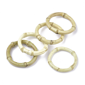 Bamboo Linking Rings, Undyed, Ring, Light Khaki, 50~55x5~10mm, Inner diameter: 40mm