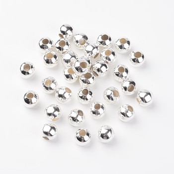 Iron Spacer Beads, Silver Color Plated, 10mm, Hole: 4mm