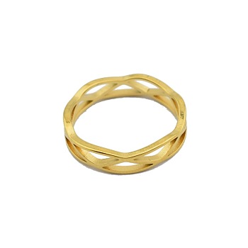 Cross 201 Stainless Steel Finger Rings, Golden, US Size 8(18.1mm)