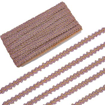11M Polyester Curtain Lace Trimmer Ribbon, Wavy Lace Trim, Embroidery Ancient Hanfu Lace Ribbon, Pearl Pink, 5/8 inch(16mm), about 12.03 Yards(11m)/Card