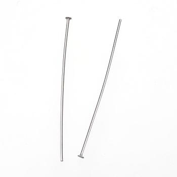 304 Stainless Steel Flat Head Pins, Stainless Steel Color, 40x0.7mm, Head: 1.8mm