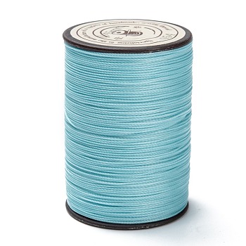 Round Waxed Polyester Thread String, Micro Macrame Cord, Twisted Cord, for Leather Sewing Stitching, Light Sky Blue, 0.45mm, about 174.97 yards(160m)/roll