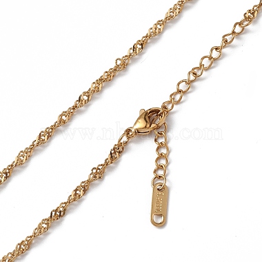 Ion Plating(IP) 304 Stainless Steel Singapore Chain Necklace for Men Women(NJEW-K245-013A)-2