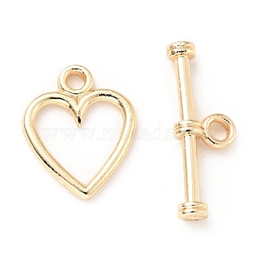 Light Gold Heart Brass Toggle Clasps