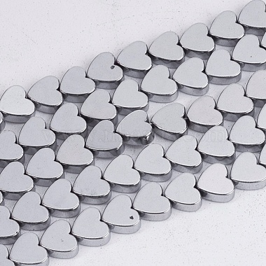 6mm Silver Heart Non-magnetic Hematite Beads